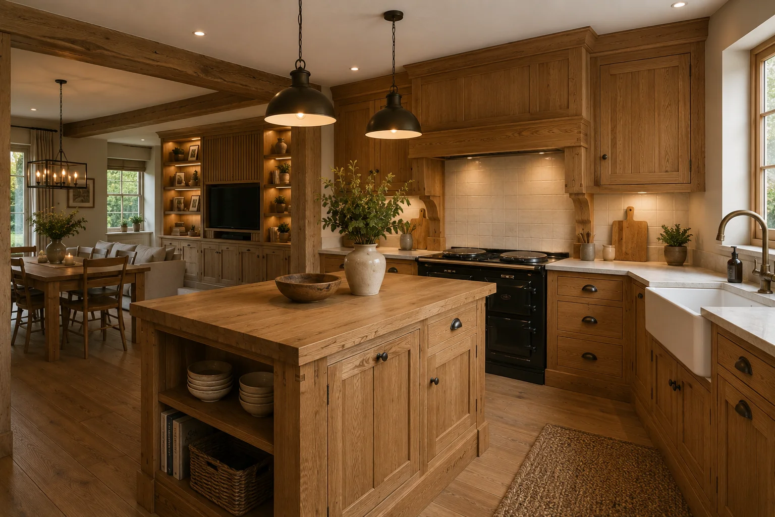 Bespoke oak kitchen and interior joinery