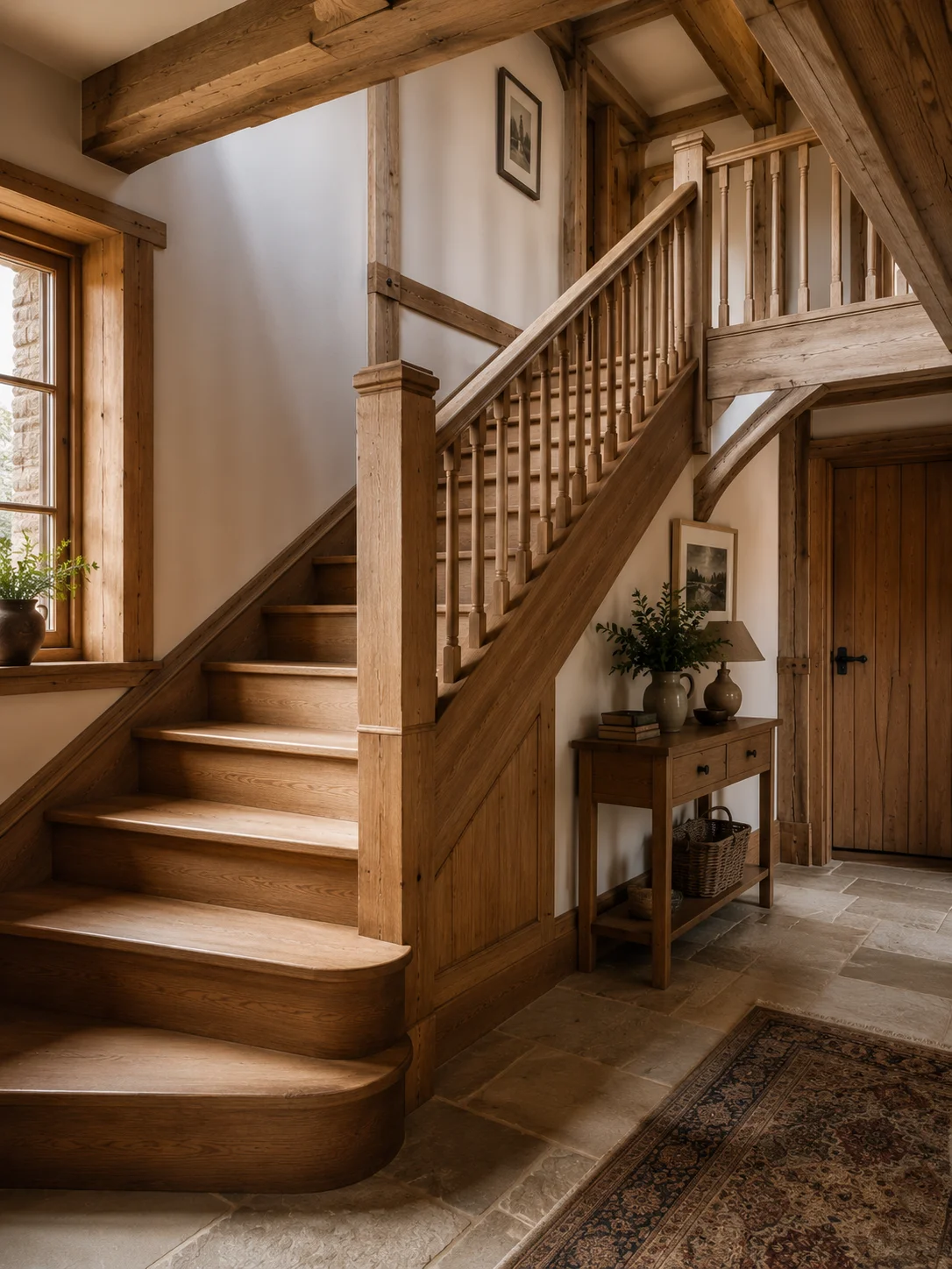 Bespoke oak staircase in a traditional home
